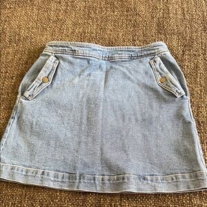 Copper Key Light Blue Denim Mini Skirt